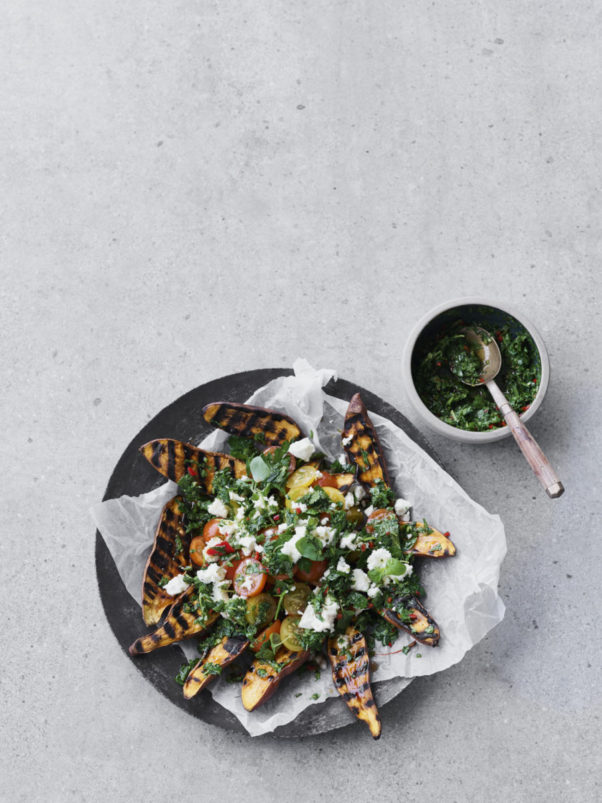 søde kartofler med chimichurri